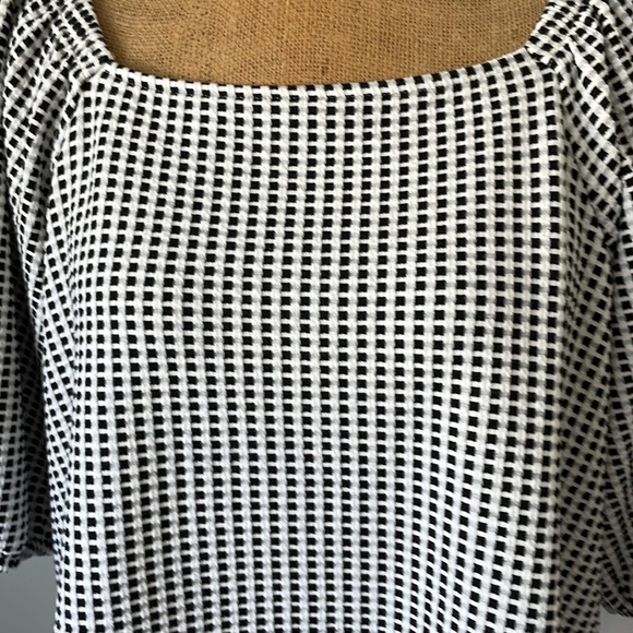 Ava & Viv black and white check print tunic top plus size 2X - Picture 3 of 6